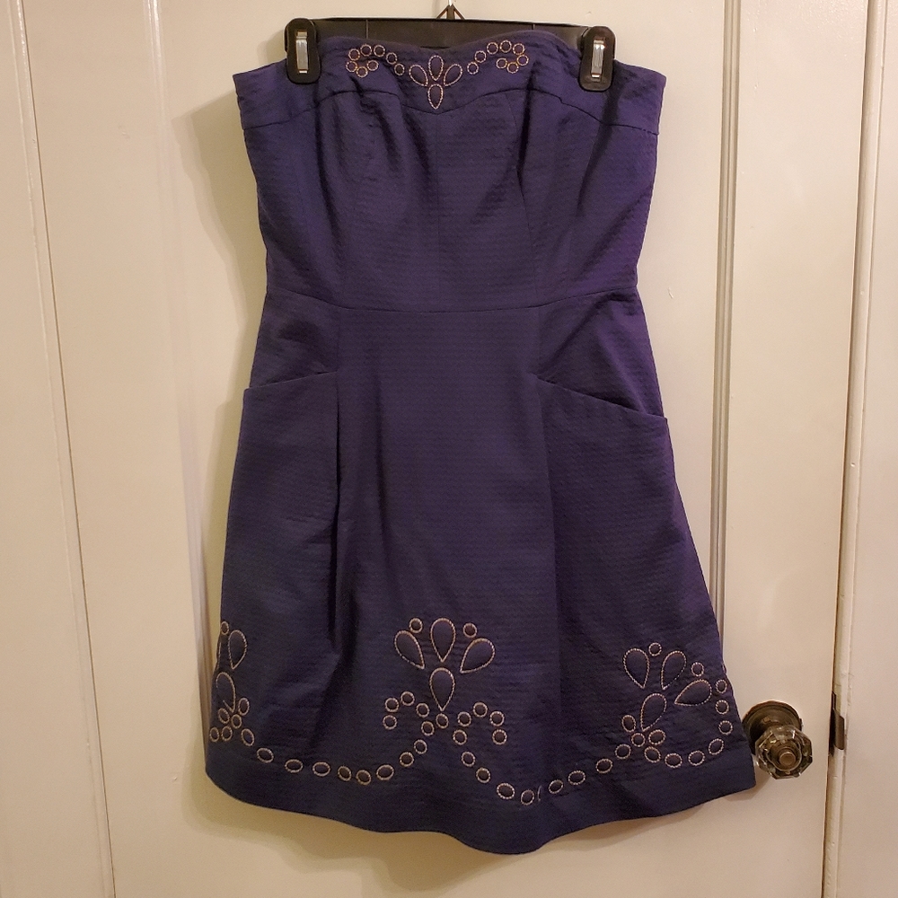 Lilly Pulitzer strapless embroidered bubble dress